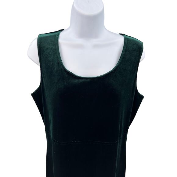 Rabbit Rabbit Rabbit Designs 90s VTG Green Velvet Formal Maxi Dress Womens 12 - Picture 2 of 11